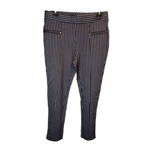 Classic Concepts Women's Navy/White Pinstripe Zip Pocket Pants Size PL